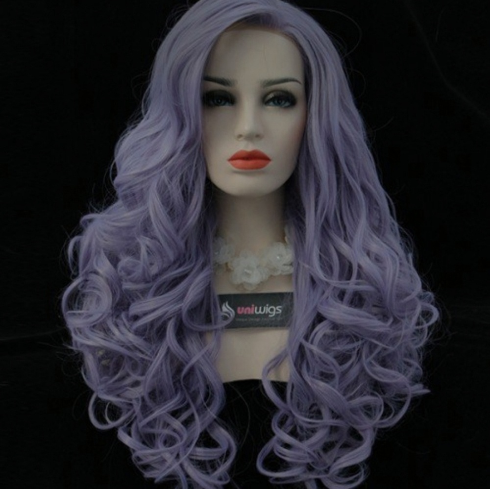 Lilac synthetic wig